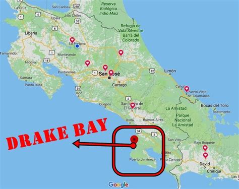 drake bay costa rica map